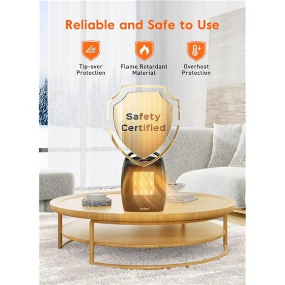 Portable Electric Space Heater, 1500W/750W Ceramic Heater with Thermostat - Picture 2 of 7